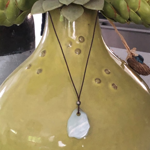 BANANA REPUBLIC Jade Leather Necklace